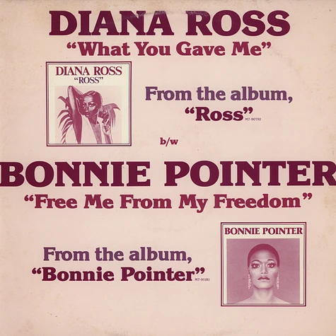 Diana Ross / Bonnie Pointer - What You Gave Me / Free Me From My Freedom