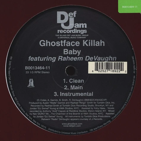 Ghostface Killah - Baby feat. Raheem DeVaughn