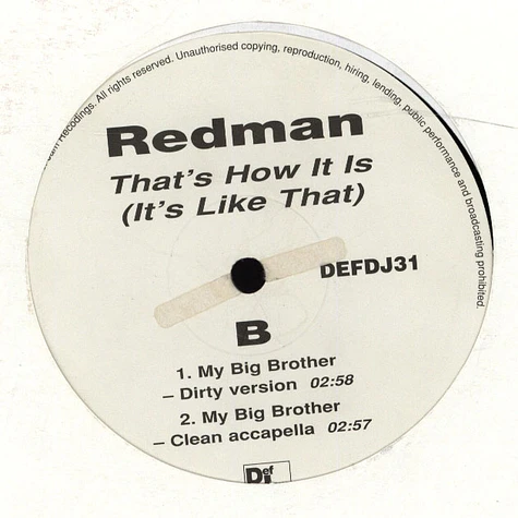 Redman - That's How It Is (It's Like That)