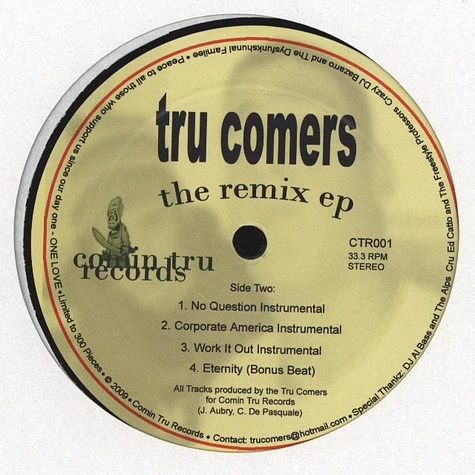 Tru Comers - The Remix EP Feat. The Alps Cru, Freestyle Professors & The Dysfunkshunal Familee