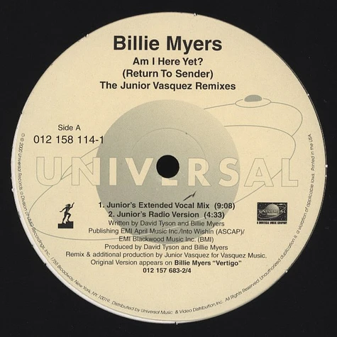 Billie Myers - Am I Here Yet?