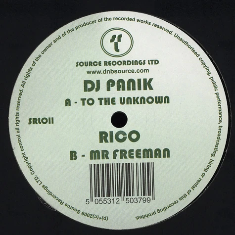 DJ Panik / Rico - To The Unknown / Mr Freeman
