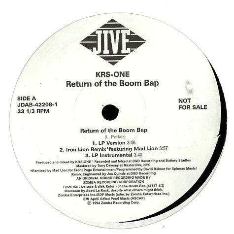 Krs One - Return of the boom bap featuring Mad Lion