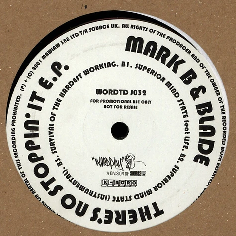 Mark B & Blade - There's no stoppin'it EP