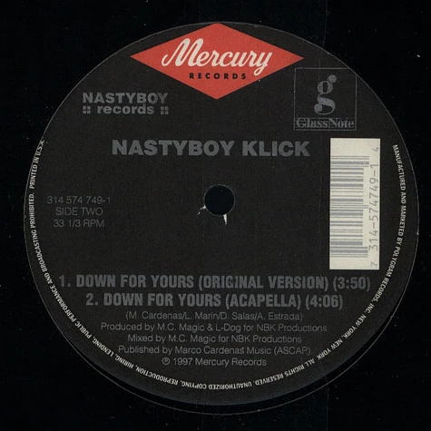 Nastyboy Klick - Down for yours