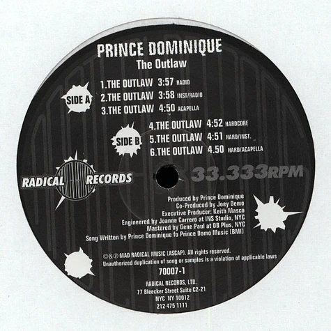 Prince Dominique - The Outlaw