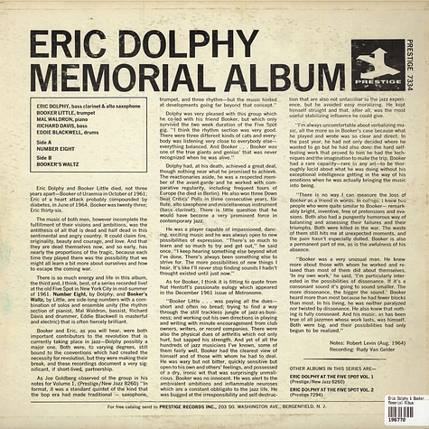 Eric Dolphy & Booker Little - Memorial Album