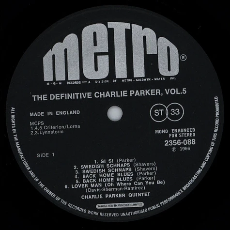 Charlie Parker - The Definitive Charlie Parker Vol. 5