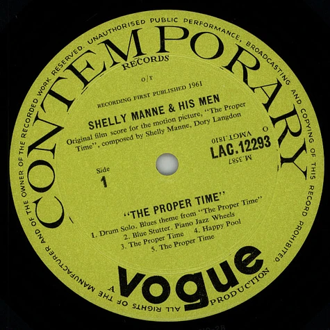 Shelly Manne & His Men - The Proper Time