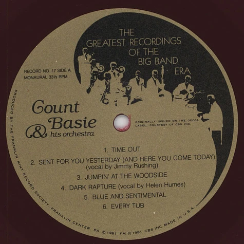V.A. - The Greatest Recordings Of The Big Band Era - Count Basie Vol. 1 (Early) / Charlie Spivak / Xavier Cugat