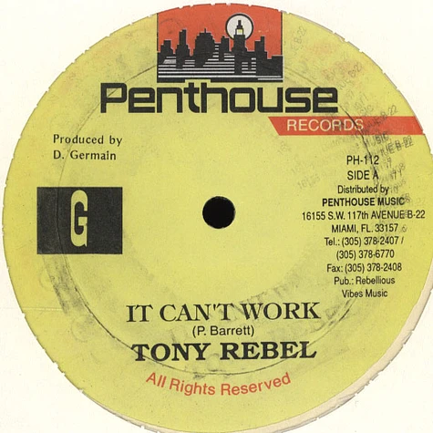 Tony Rebel - It Can't Work