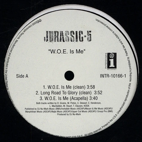 Jurassic 5 - W.O.E. Is Me