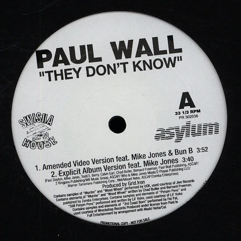 Paul Wall - They dont know feat. Mike Jones