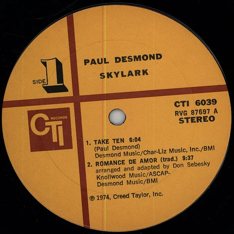 Paul Desmond Featuring Gabor Szabo - Skylark