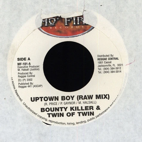 Bounty Killer & Twin of Twin - Uptown Boy ( Raw Mix)