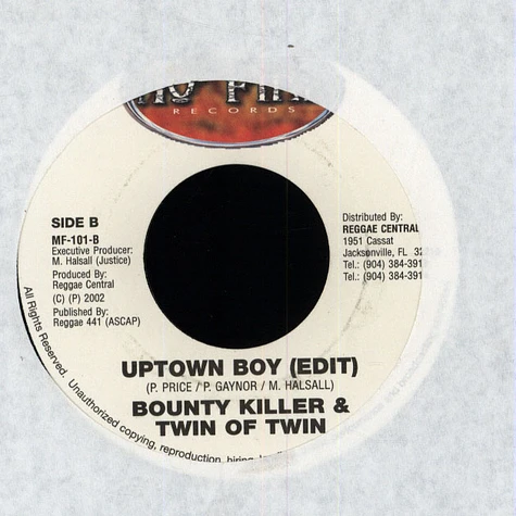 Bounty Killer & Twin of Twin - Uptown Boy ( Raw Mix)
