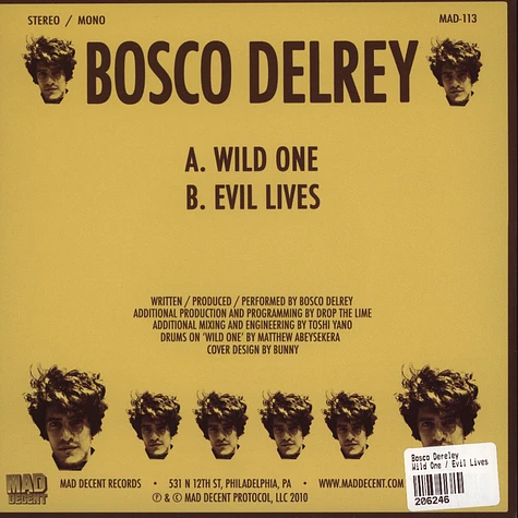 Bosco Delrey - Wild One / Evil Lives