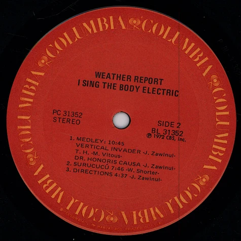 Weather Report - I Sing The Body Electric