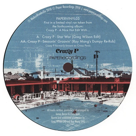 Crazy P - A Nice Hot Edit Vinyl 1