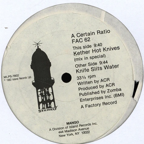 A Certain Ratio - Knife Slits Water