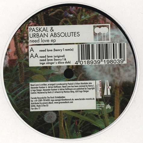 Paskal & Urban Absolutes - Need Love EP