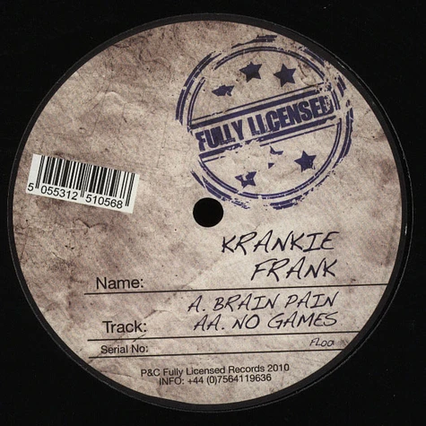 Krankie Frank - Brain Pain / No Games