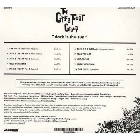 The Greg Foat Group - Dark Is The Sun