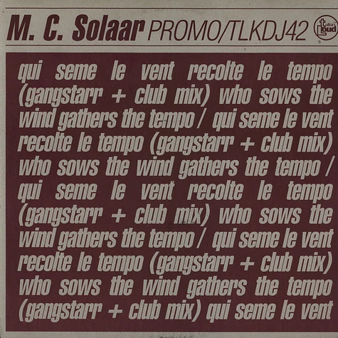 MC Solaar - Qui Seme Le Vent Recolte Le Tempo