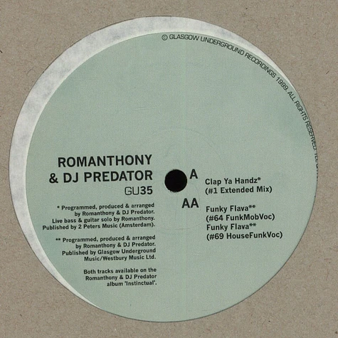 Romanthony & DJ Predator - Clap Ya Handz / Funky Flava