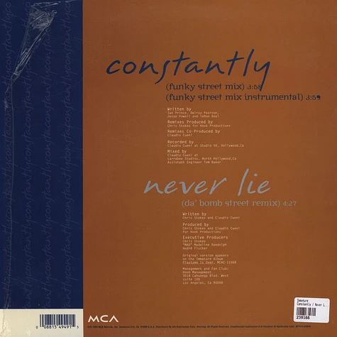 Immature - Constantly / Never Lie (The Remixes)