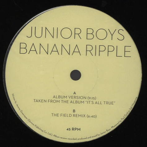 Junior Boys - Banana Ripple