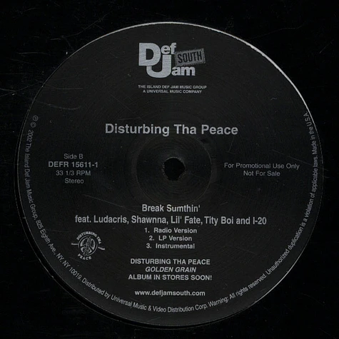 Disturbing Tha Peace - Growing Pains (Do It Again) (Remix) / Break Sumthin'