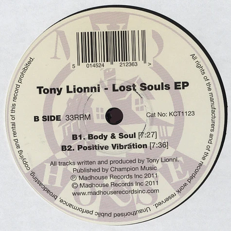Tony Lionni - Lost Souls EP