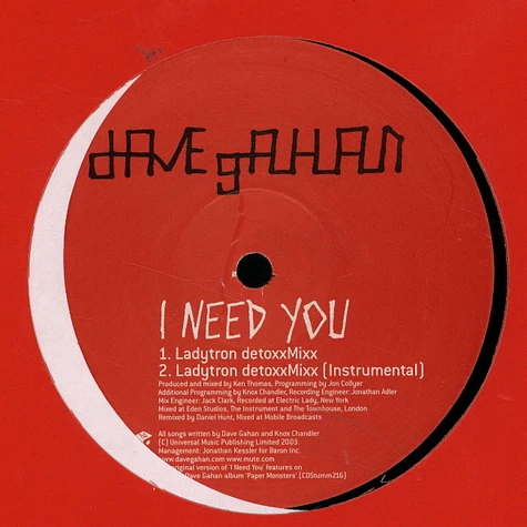 Dave Gahan - I Need You Jay's Summerdub