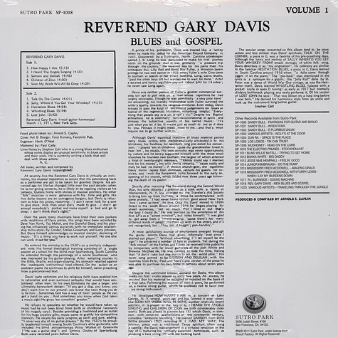 Reverend Gary Davis - New Blues & Gospel