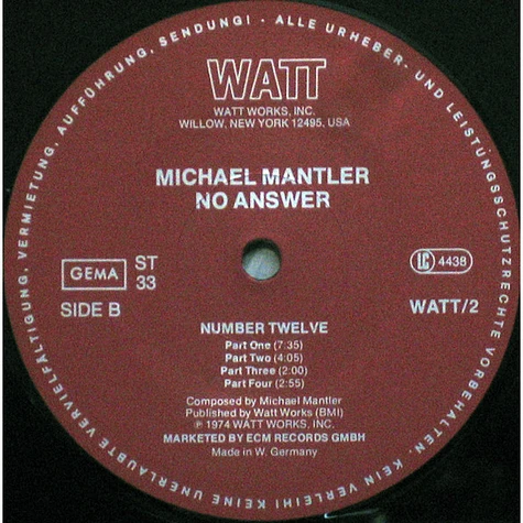 Michael Mantler - No Answer