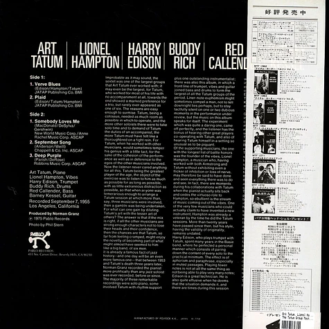 Art Tatum, Lionel Hampton & Buddy Rich - The Tatum Group Masterpieces
