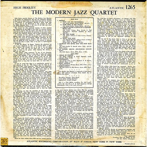 The Modern Jazz Quartet - The Modern Jazz Quartet