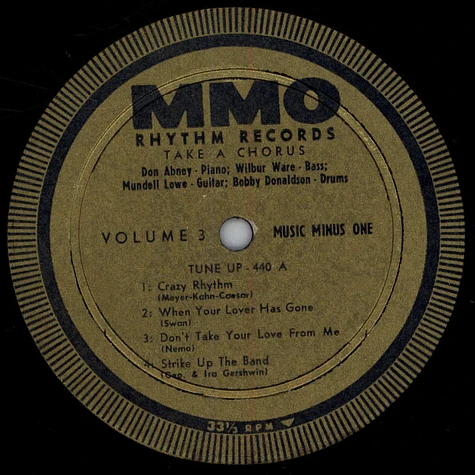 Don Abney / Mundell Lowe / Wilbur Ware / Bobby Donaldson - Music Minus One Drums