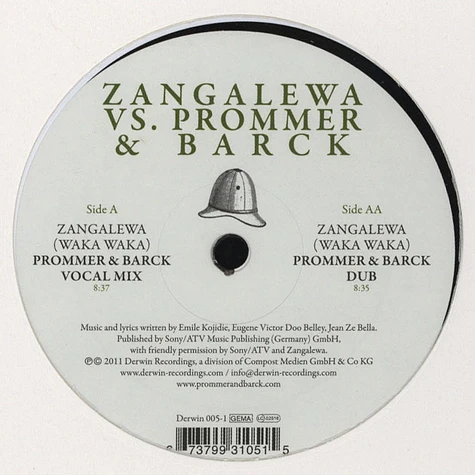 Zangalewa Vs. Prommer & Barck - Zangalewa (Waka Waka)