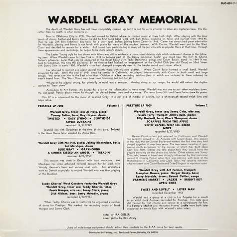 Wardell Gray - Memorial Volume 2