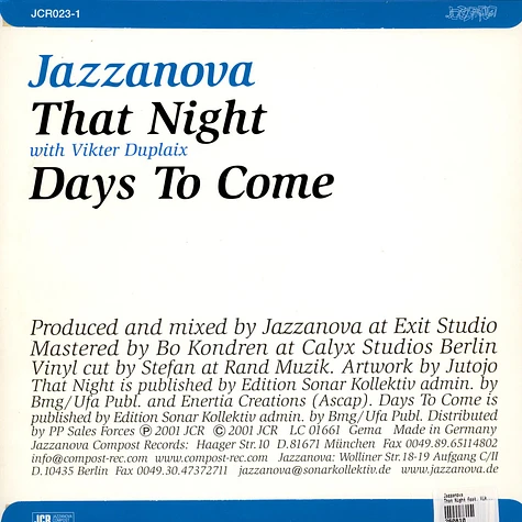 Jazzanova - That Night / Days To Come