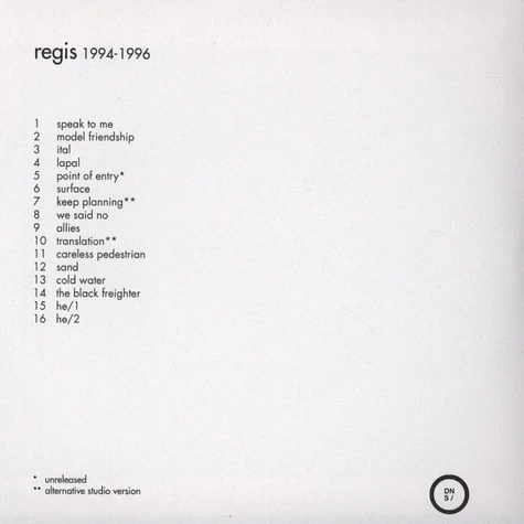 Regis - 1994-1996