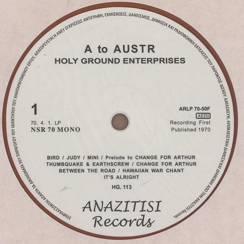 A-Austr - Musics from Holyground