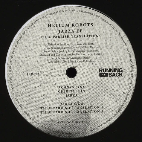Helium Robots - Jarza EP with Theo Parrish