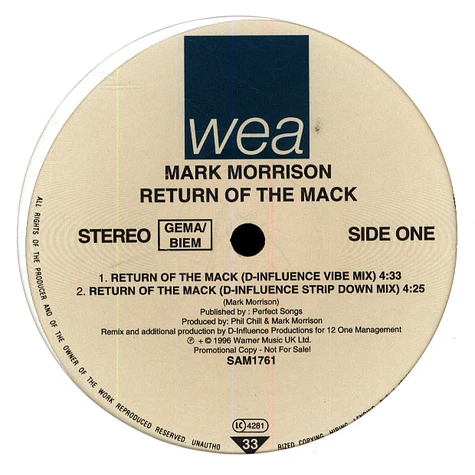 Mark Morrison - Return of the mack remixes