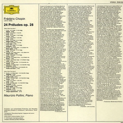 Frédéric Chopin - Maurizio Pollini - 24 Préludes Op. 28