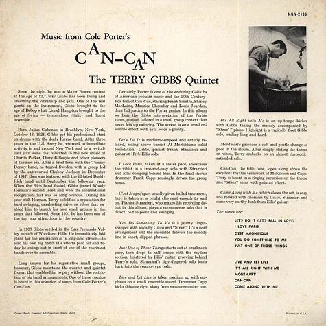 Terry Gibbs Quintet - Music From Cole Porter's Can-Can