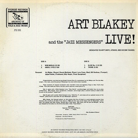 Art Blakey & The Jazz Messengers - Live!