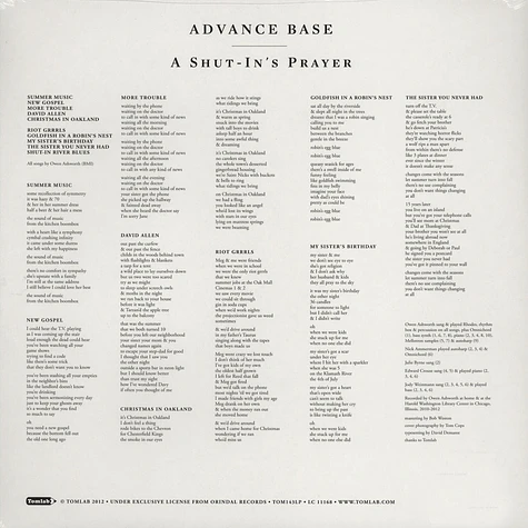 Advance Base - A Shut-in's Prayer